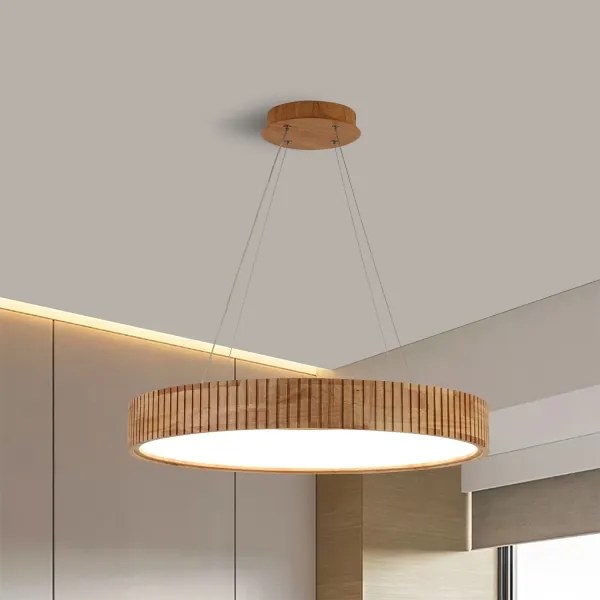 Brilagi - Lustră suspendată LED FALCON WOOD MODERN, 40 W, 230 V, Ø 60 cm, lemn