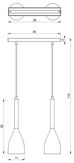 Lustră pe cablu MUZA 2xE27/60W/230V