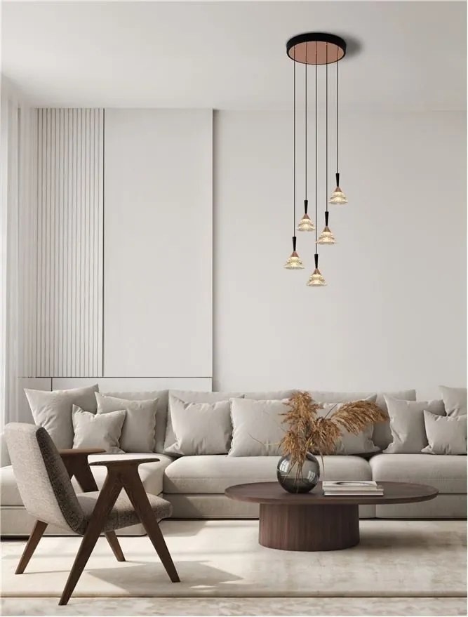 Lustra cu 5 pendule LED design modern PALUZ