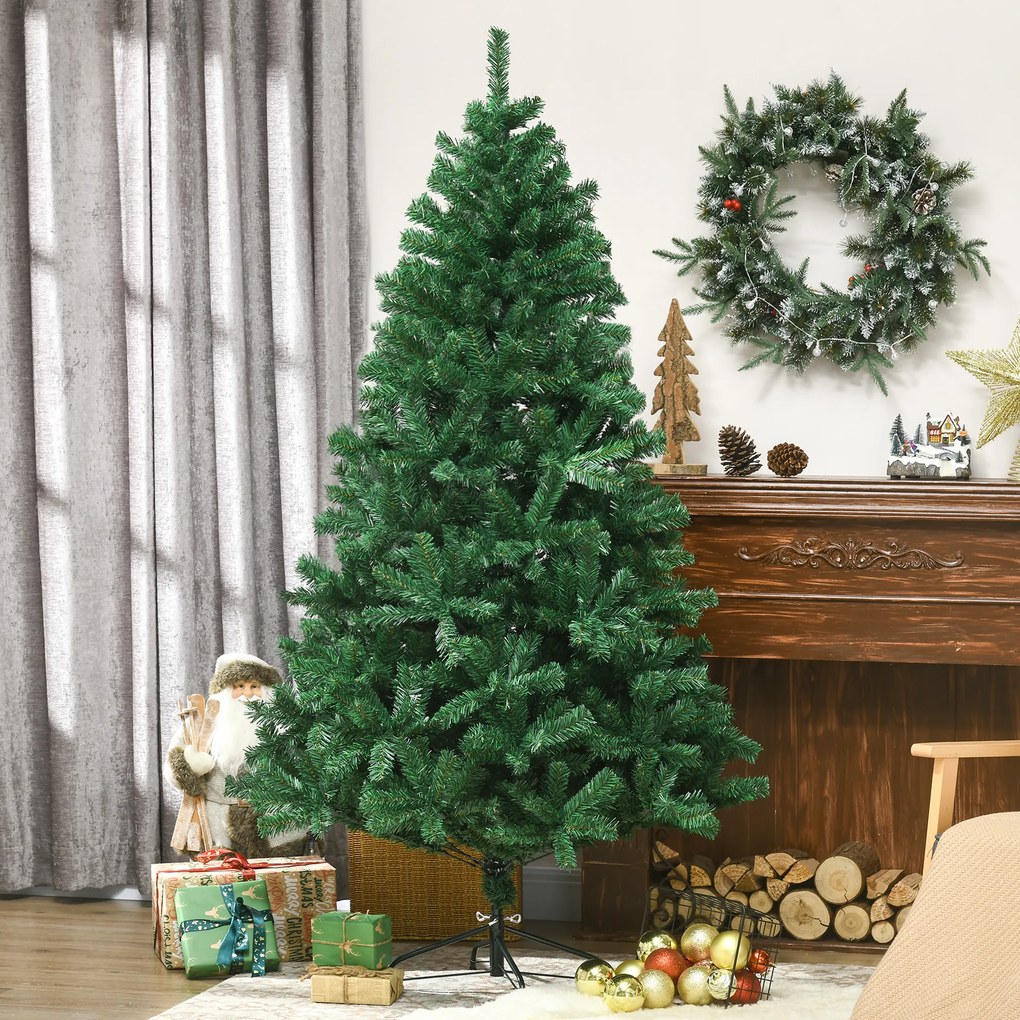 Homcom Albero di Natale Sintetico Folto e Realistico 180 cm Verde Φ115cm
