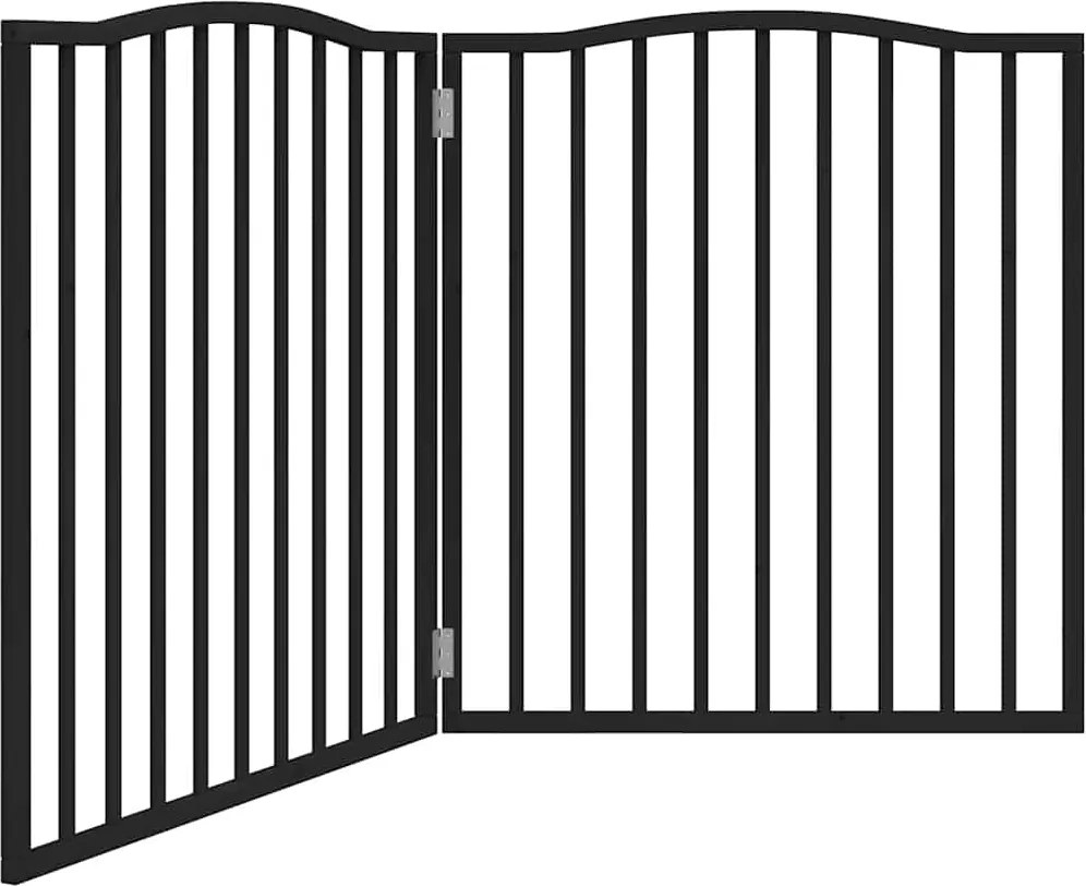 vidaXL Poartă pentru câini pliabilă 2 panouri negru, 160 cm, lemn plop