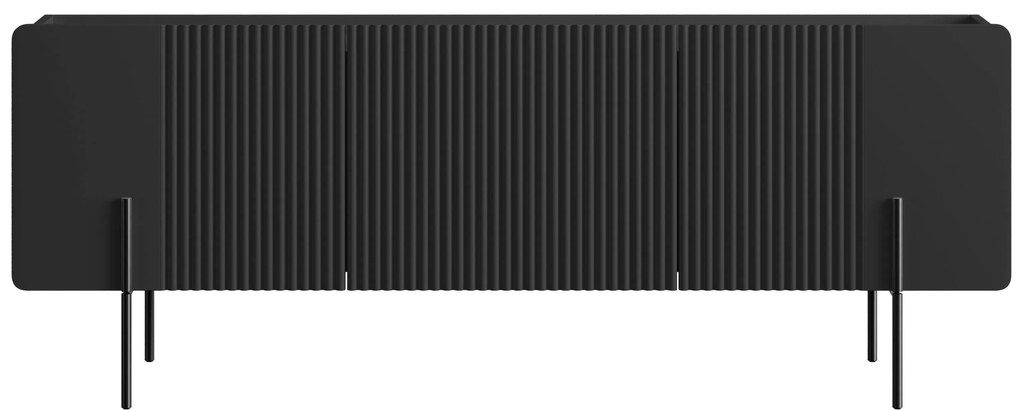 Dulap TV Malmi 150 cm - negru mat / picioare negre