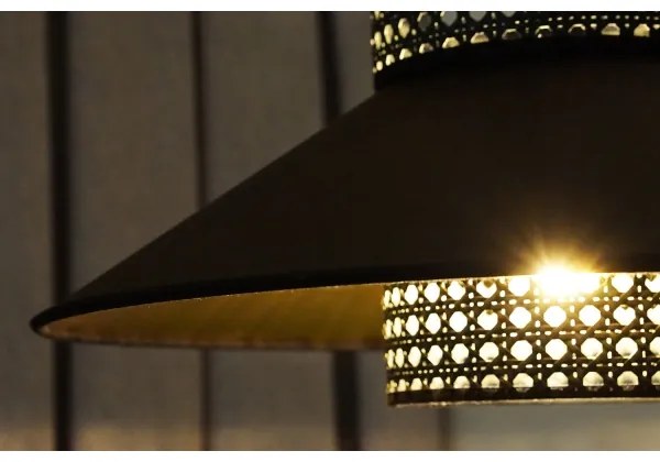 Lustră aplicată RIO Duolla RATTAN 1xE27/15W/230V d. 45 cm negru/auriu