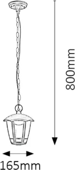 Rabalux 8128 - LED Lampă suspendată exterior SORRENTO LED/8W/230V IP44