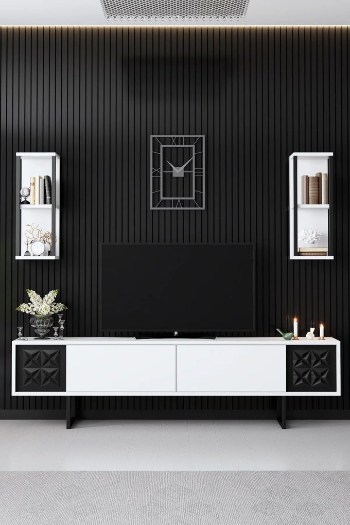 Mobilier living Buon 1 (Alb + Negru). 1072937