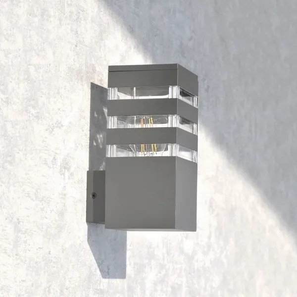 Aplică de perete LED RGBW reglabilă de exterior TEKSAS 1xE27/12W/230V IP44 antracit