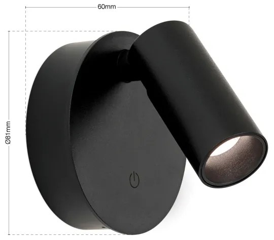 Orion - Lampă reîncărcabilă LED LUXY, cu dimmer, 1W/5V, 2200 mAh, 2700/3000/4000K, negru