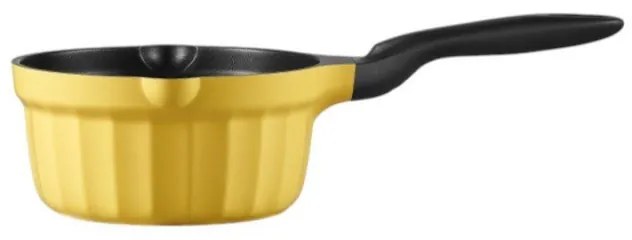 Cratita BUYDEEM CP141, 1.8 l, Capac din sticla, Aluminiu turnat, Fara PFOA, Acoperire antiaderenta, Galben