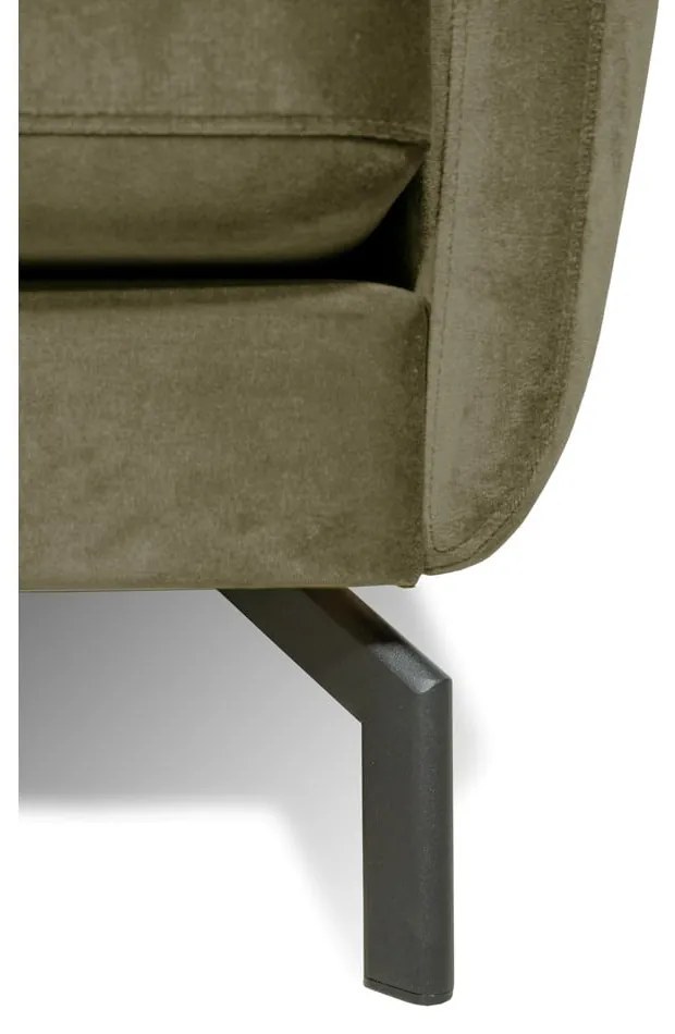 Colțar verde din catifea (cu șezlong pe partea stângă ) Magic - Scandic