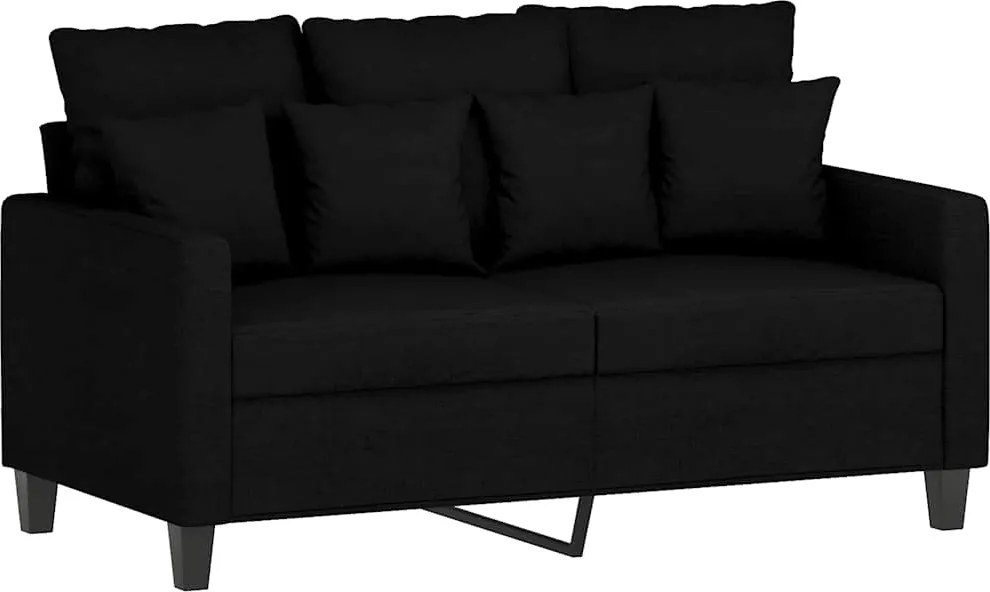 vidaXL Canapea cu 2 locuri, negru, 120 cm, material textil