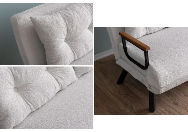 Canapea extensibilă 2 locuri QIRA, albă