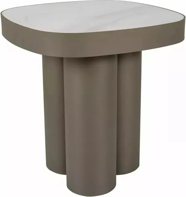 Măsuță de cafea Stella C alb lucios / cupru L48 x l48 cm
