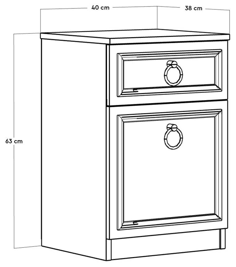 Noptieră Mekali 2 (alb). 1094437