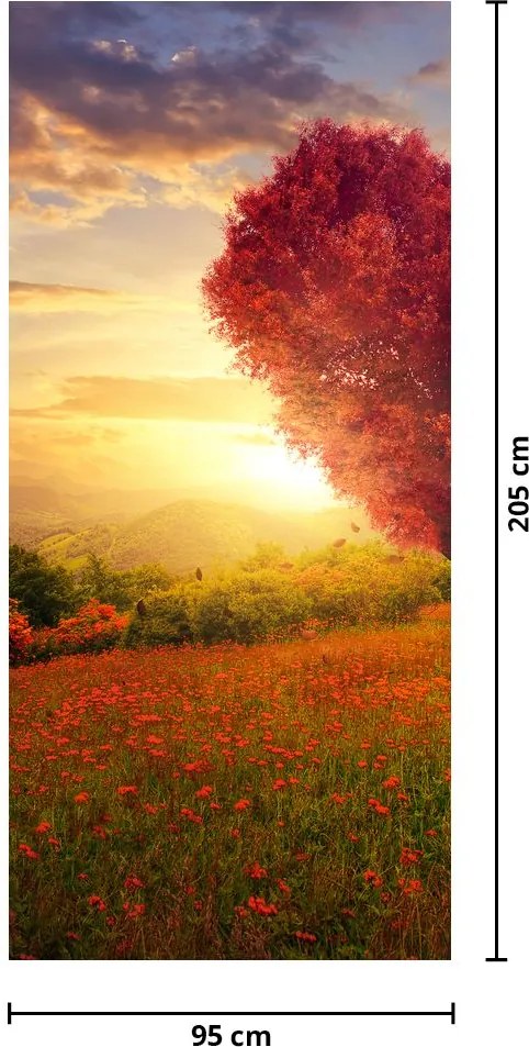 Fototapet pentru ușă - Copacul în formă de inimă (95x205cm)