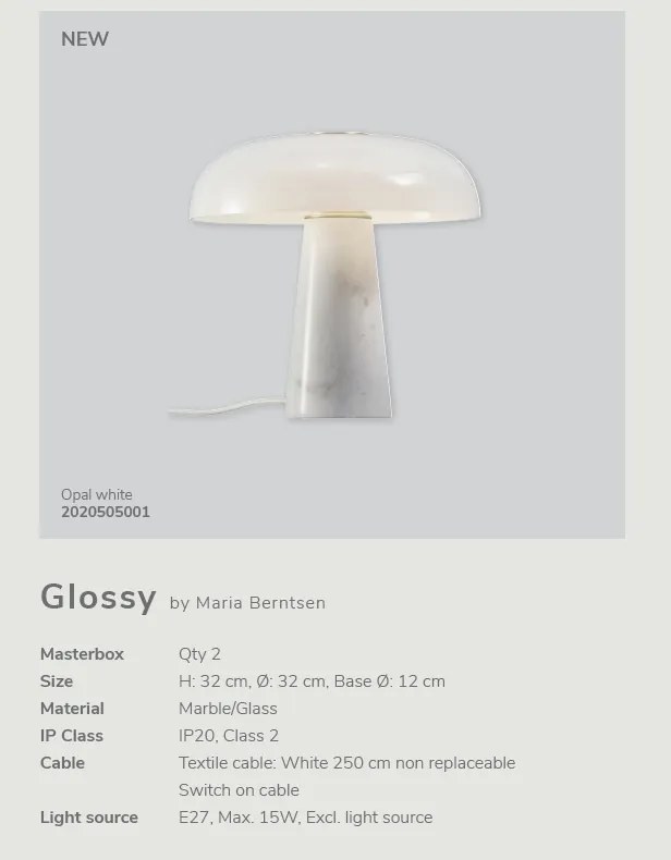 Veioza eleganta cu baza din marmura Glossy 2020505001 DFTP