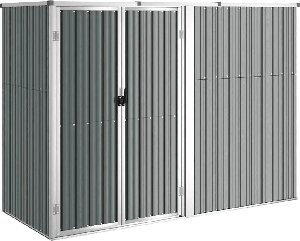vidaXL Șopron de grădină, gri, 225x89x161 cm, oțel galvanizat