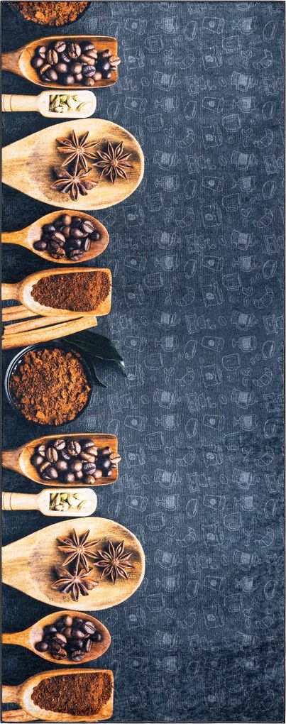 ANDRE 2811 covor lavabil linguri, bucatarie, anti-alunecare - gri / bej