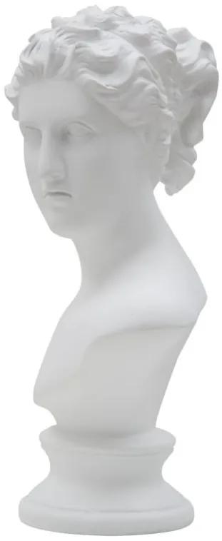 Bust decorativ alb din polirasina, 21,5x14,5x34 cm, Roman Woman Mauro Ferretti