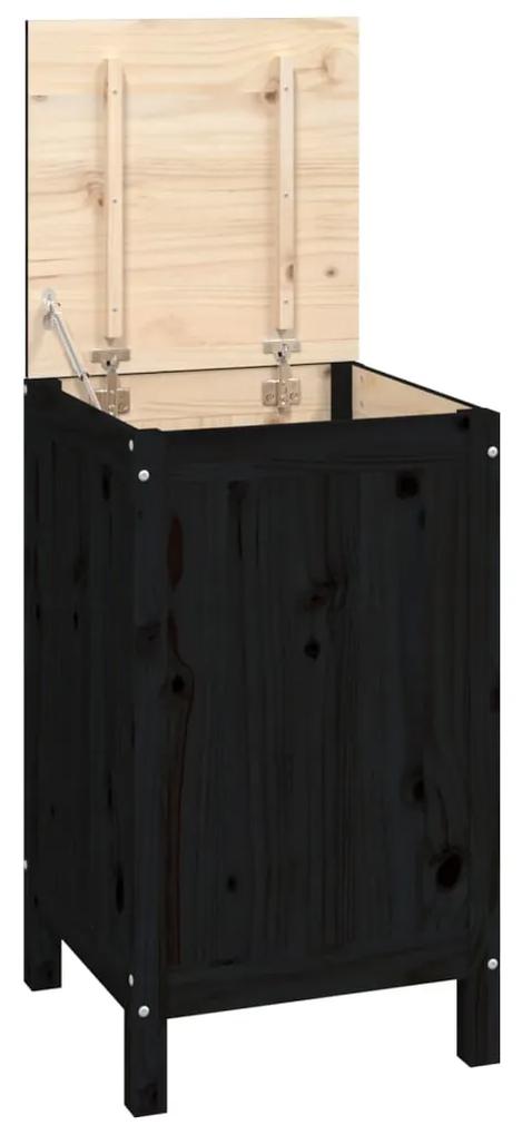 Cutie de rufe, negru, 44x44x76 cm, lemn masiv de pin 1, Negru, 44 x 44 x 76 cm