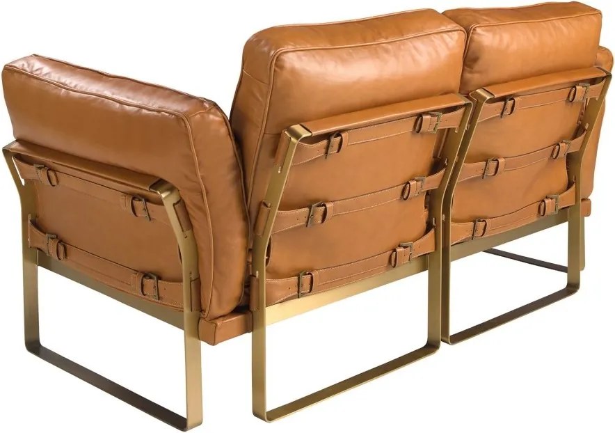 Canapea 2 locuri LUX design italian Cowhide camel