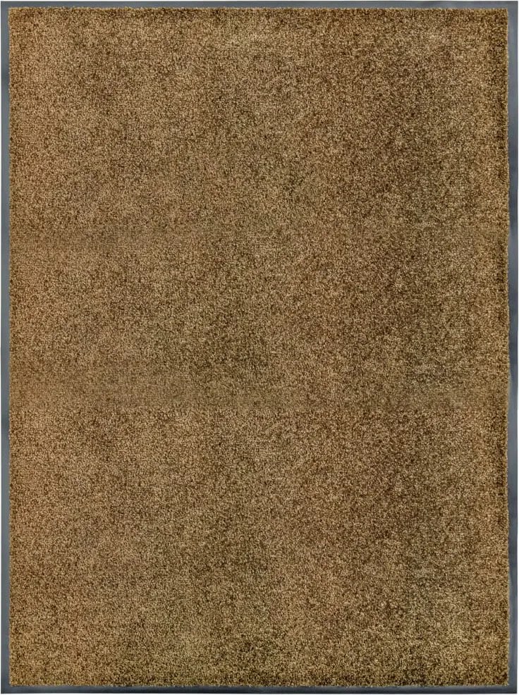 vidaXL Covoraș de ușă lavabil, maro, 90 x 120 cm