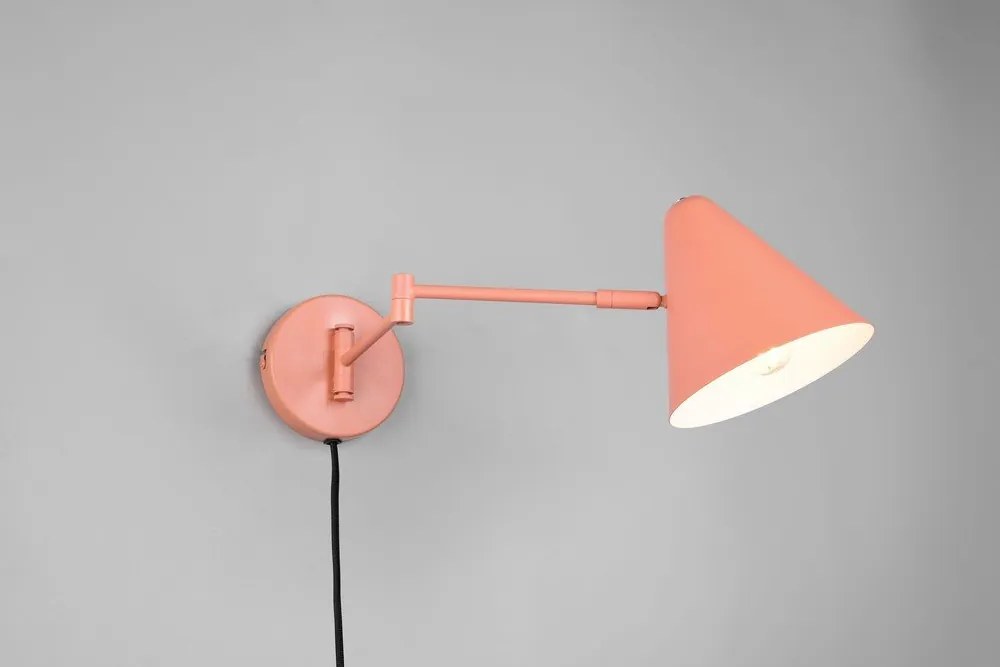 Aplică de perete portocalie cu structură flexibilă cu alimentare la priză ø 15 cm Cosima – Trio