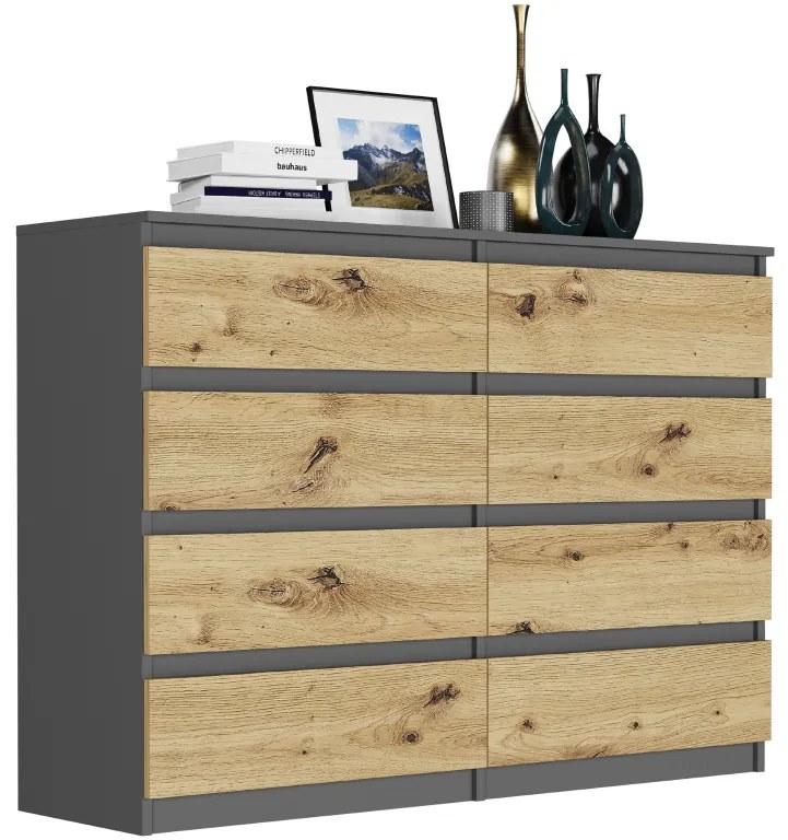 Comodă modernă cu 8 sertare R-140-S8 - diferite variante de culoare sonoma