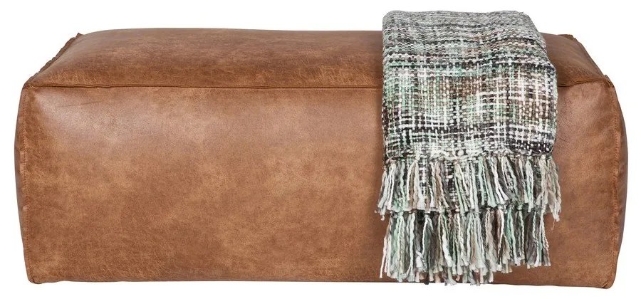 Taburet maro coniac cu tapițerie din imitație de piele Rodeo – WOOOD