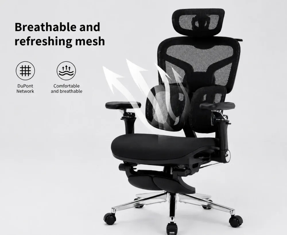 RESIGILAT- DeluxStar T9 FOAM Premium – Scaun ergonomic, Cotiere 6D, Suport Lombar Adaptiv, Spătar Reglabil pe Înaltime în 5 pozitii, Mecanism Înclinare/Blocare, Șezut buretat, Negru