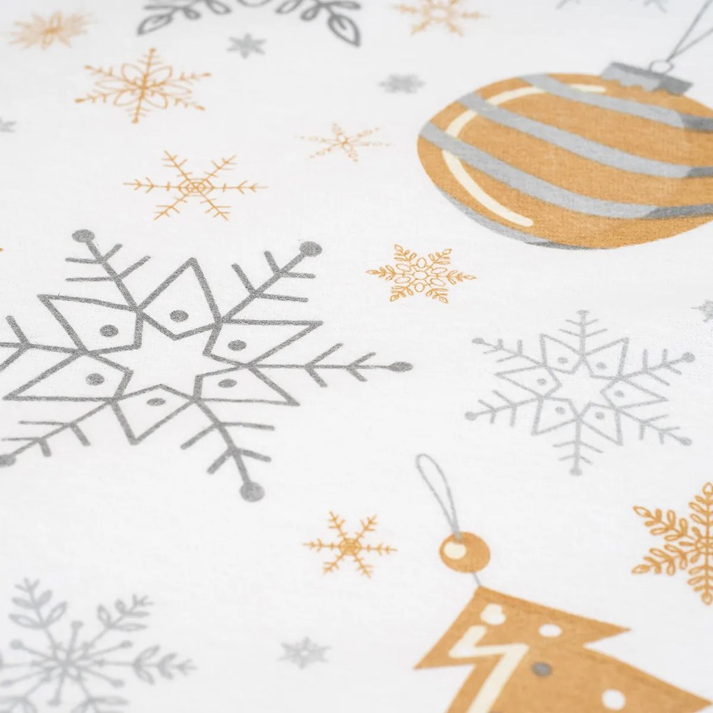 Lenjerie de pat din flanel 4Home Golden XmasNight, 140 x 200 cm, 70 x 90 cm, 140 x 200 cm, 70 x 90 cm