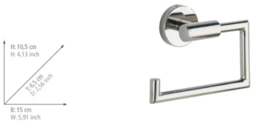 WENKO 20216100 - Suport hârtie igienică BOSIO SHINE 15x10,5 cm inox/argintiu