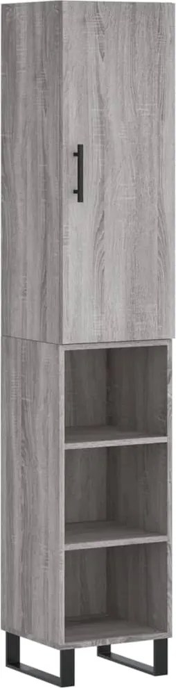 vidaXL Dulap înalt, gri sonoma, 34,5x34x180 cm, lemn prelucrat