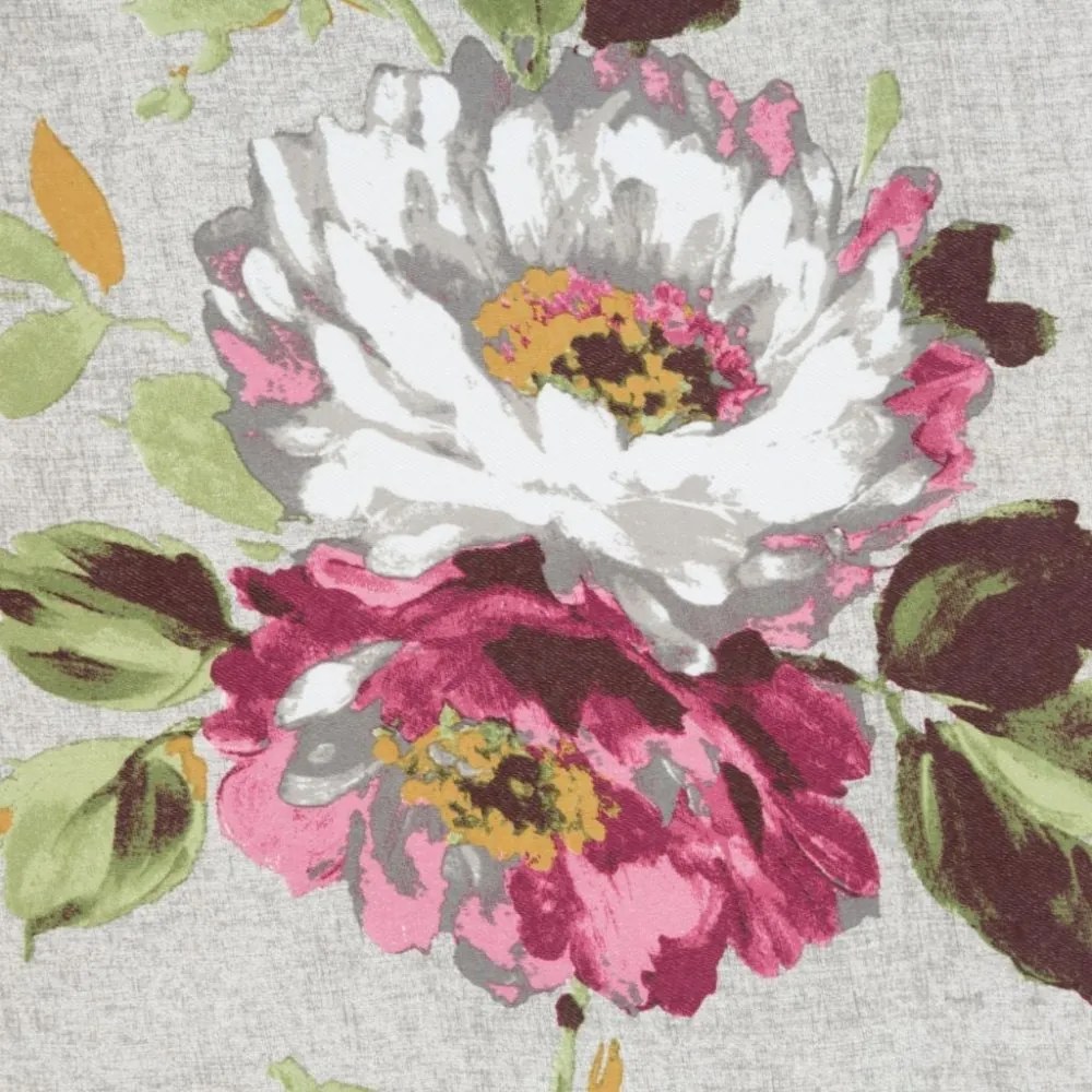 Cuvertură de pat reversibilă în gri deschis cu imprimeu floral romantic Lăţime: 240 cm | Lungime: 240 cm