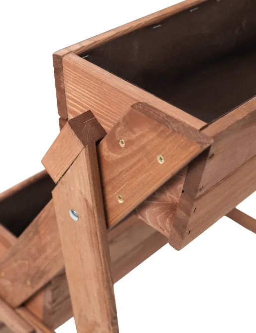 Suport de flori din lemn Vas de flori cu 3 niveluri din lemn natural