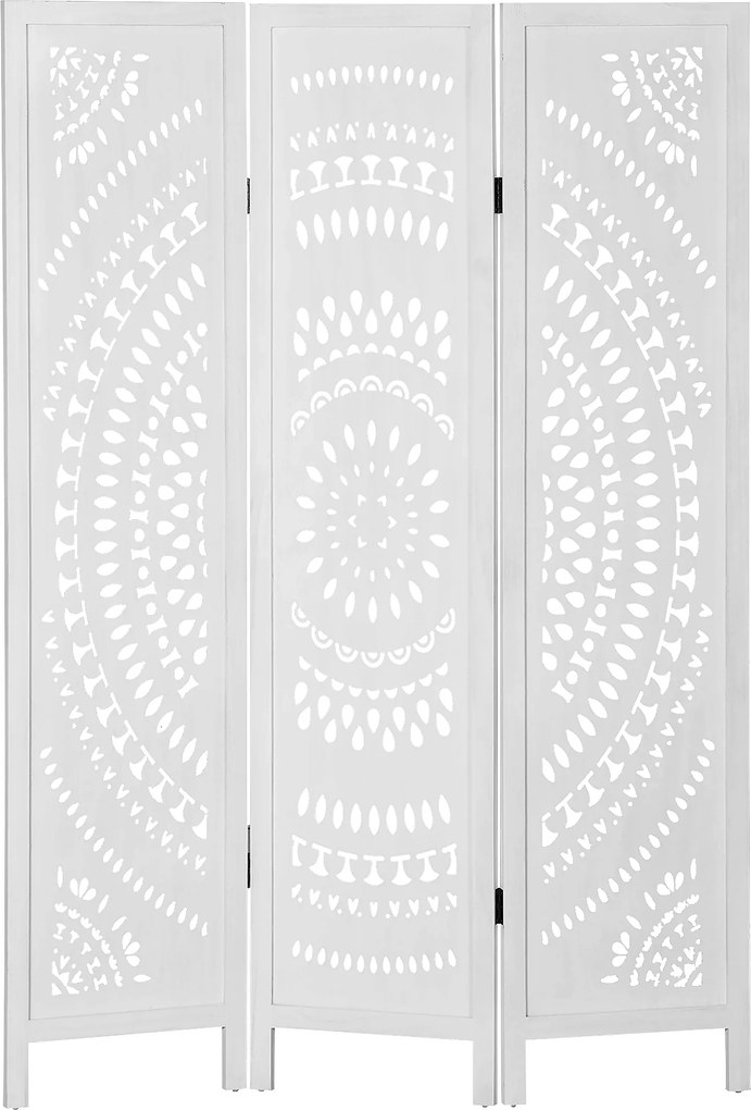 HOMCOM Paravan Interior cu 3 Panouri, Separator Pliabil de Interior, din Lemn Cioplit, 120x170 cm, Alb | Aosom Romania