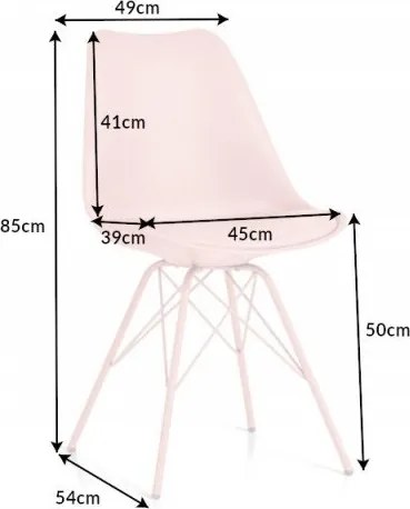 Set 4 scaune moderne Scandinavia roz
