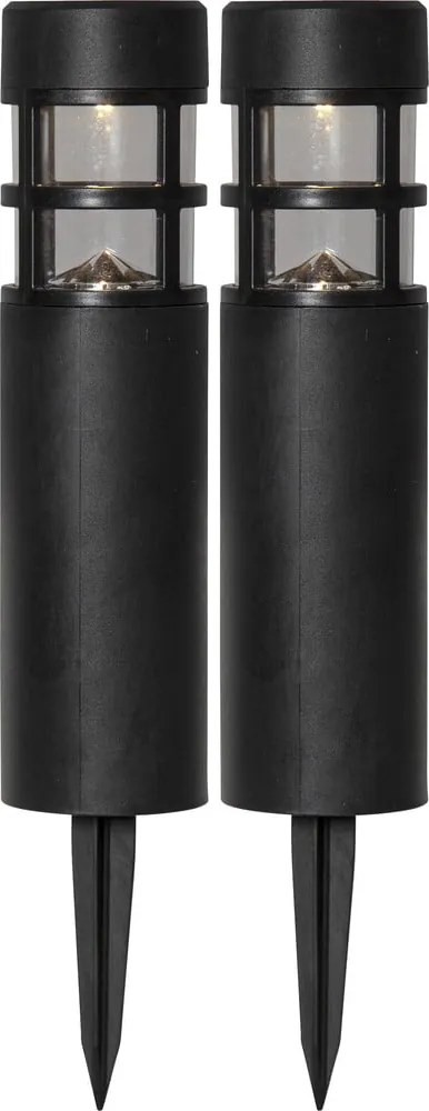 Set de 2 lumini solare cu LED-uri pentru exterior Star Trading Rundi, înălțime 28 cm