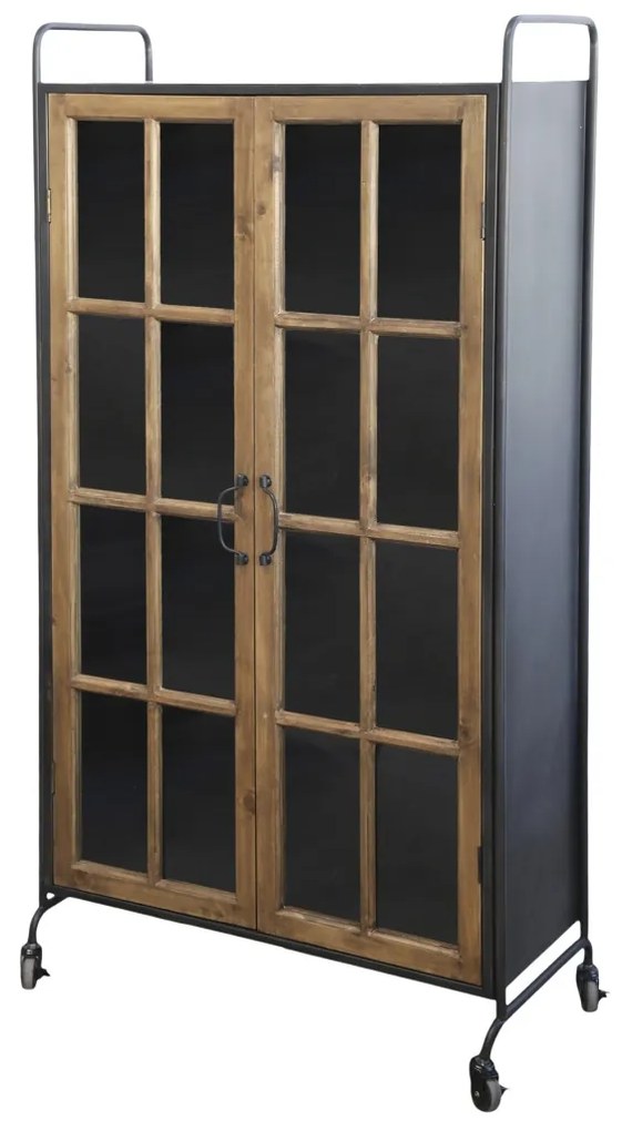 Vitrina din lemn masiv de pin, cu aspect vintage