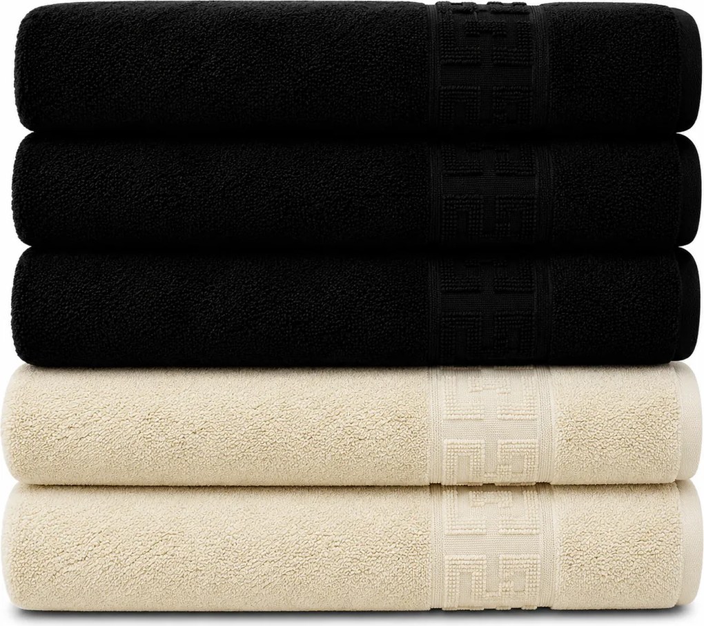 Set 5 Prosoape Premium, 100% Bumbac, Absorbante și Pufoase
