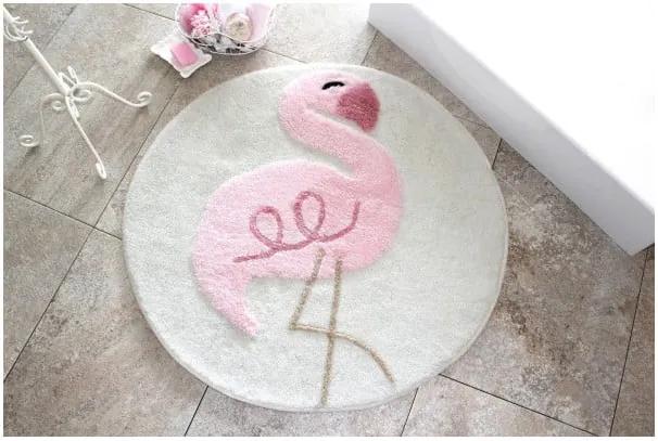 Covoraș de baie Confetti Bathmats Flamingo, Ø 90 cm