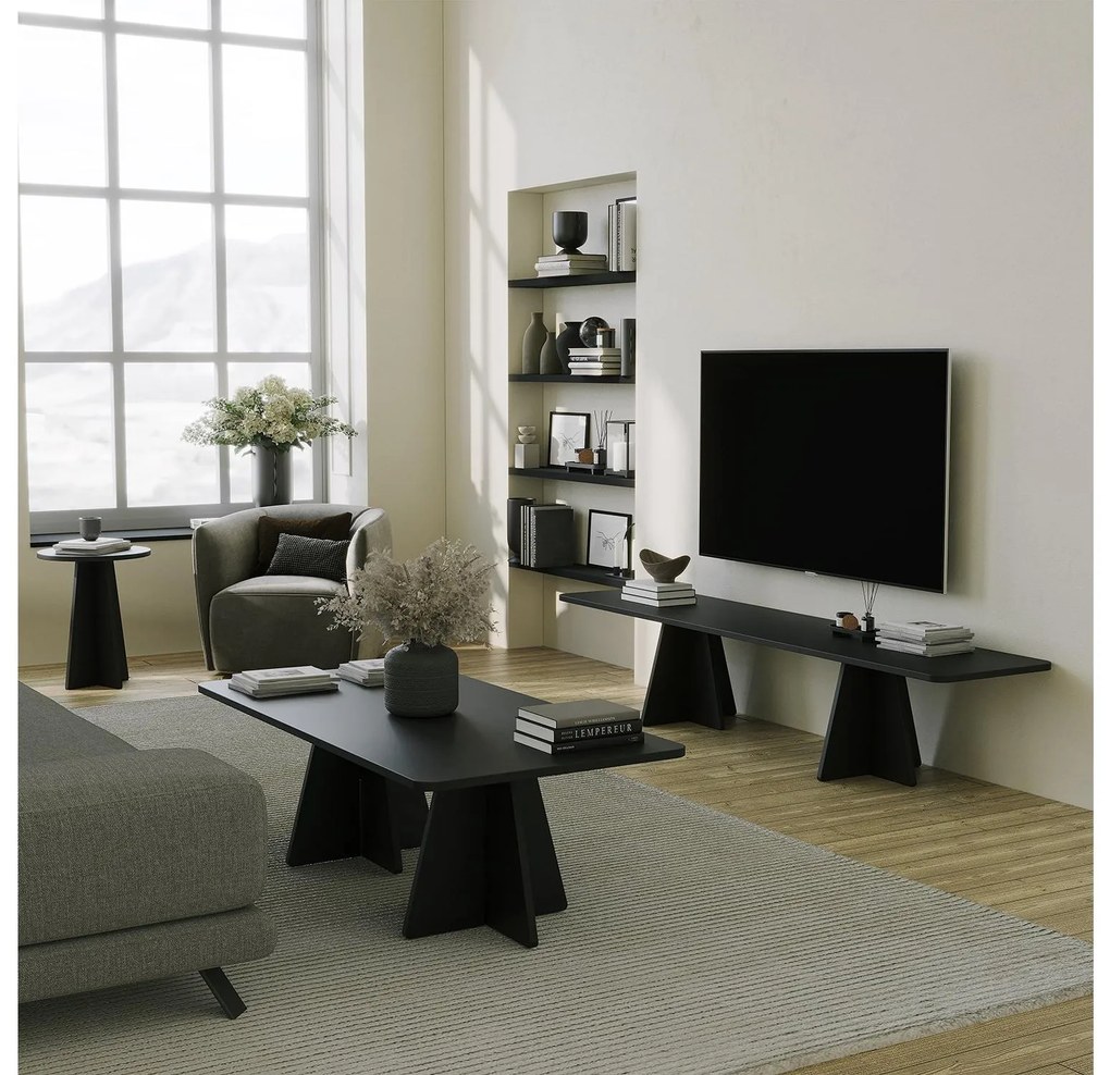 Set mobilier living Kabivo (negru) . 1095632