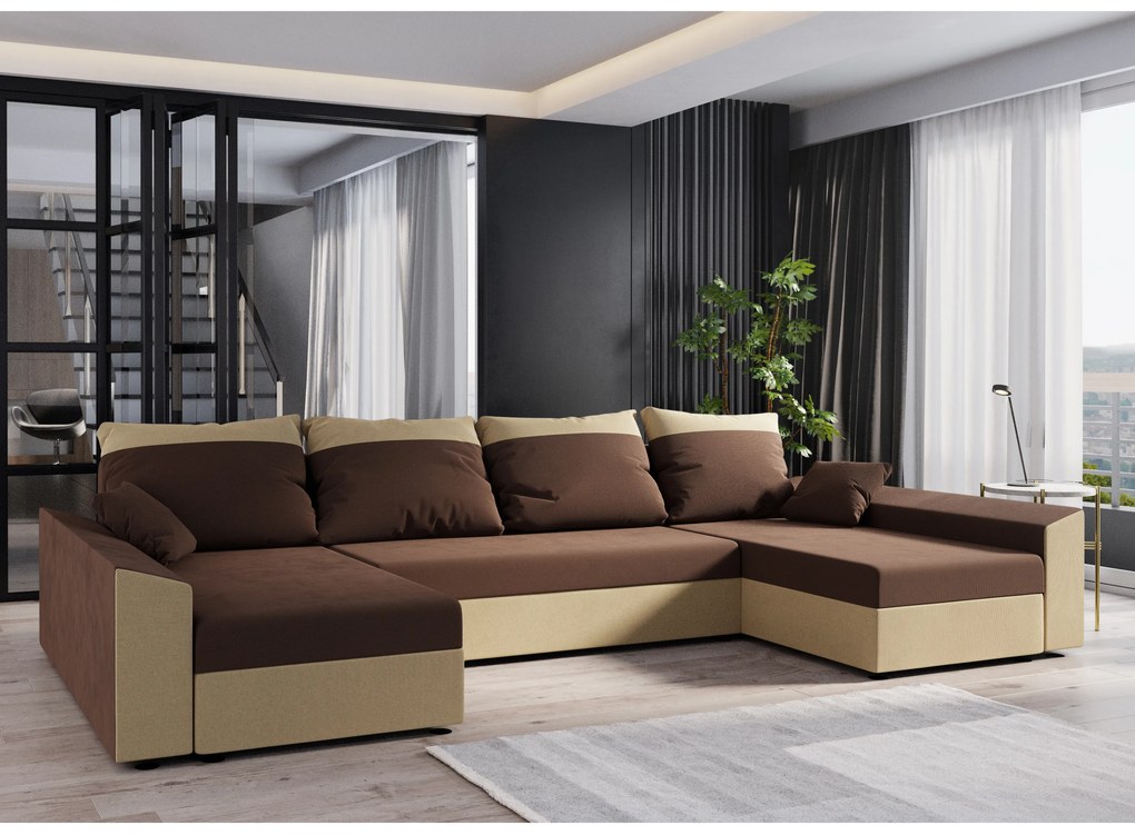 Colțar în formă de U Paragon U (latte + maro închis). 1057392