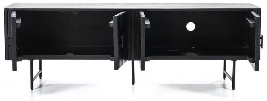 Comoda TV din lemn de mango Remi 170 cm neagra