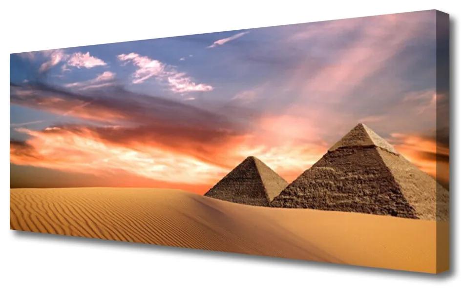 Tablou pe panza canvas Desert Piramidele Arhitectura galben