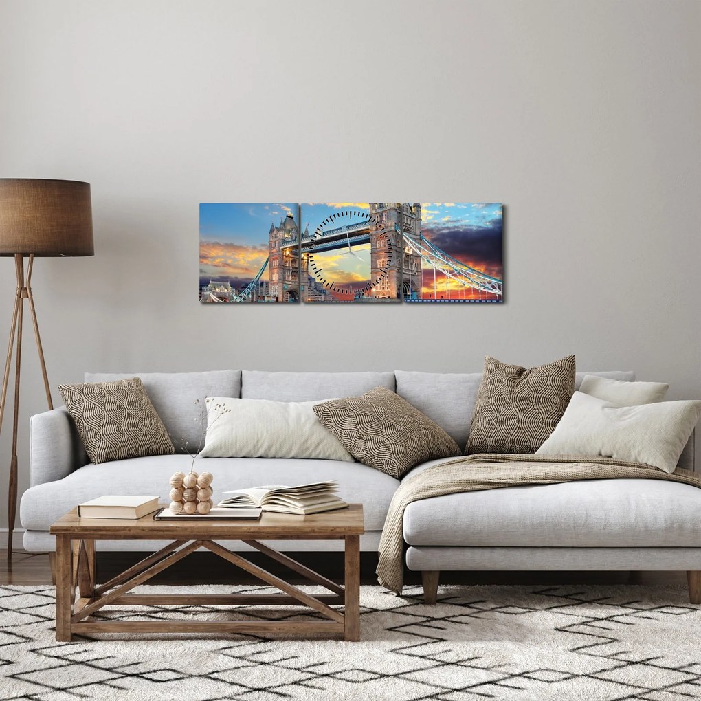 Tablou - Tower Bridge, Londra, Anglia (cu ceas) (90x30 cm)