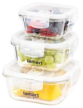 Set recipiente de sticlă Lamart LT6012 Air,  3 buc.