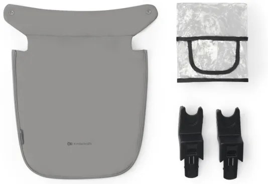 Cărucior de copii combinat 3 în 1 KINDERKRAFT NEWLY Moonlight grey + scaun auto MINK PRO