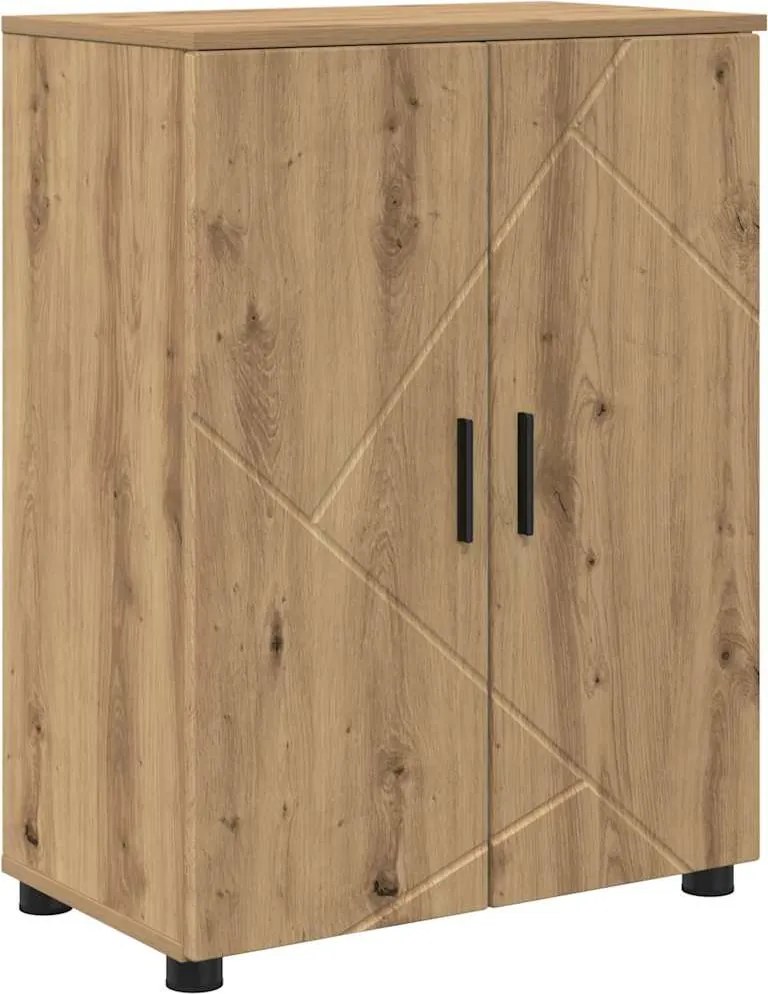 vidaXL Dulap de Baie cu depozitare Stejar Artizanal 60 x 35 x 80 cm