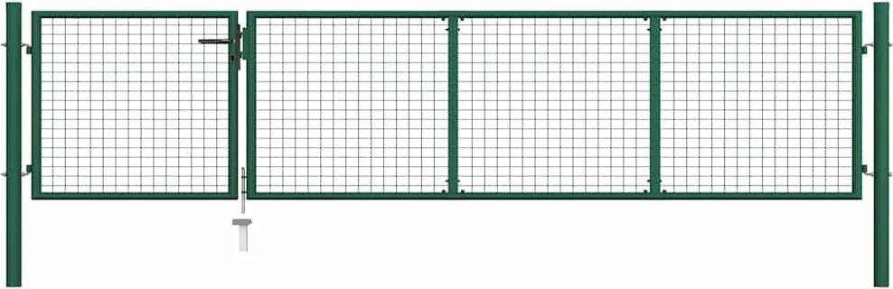 vidaXL Poartă de grădină din oțel, 350x75 cm, verde