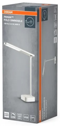 Osram - Lampă de birou LED tactilă cu intensitate reglabilă PANAN, 5,2W/5V, 1200 mAh, CRI 90
